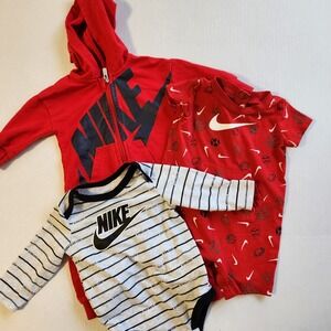 Nike Baby Clothes 3 Piece Outfit Red Bodysuit‎ Romper 6-9 Months